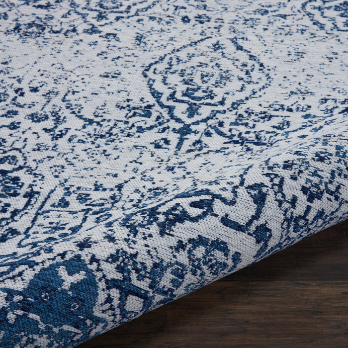 Damask Polyester IVNAV Ivory / Navy