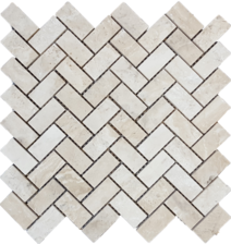 Full Sheet Sample - Pietra Antica Antique Stones Travonya Herringbone Natural Stone Mosaic - 11.375" x 11.375" Brushed