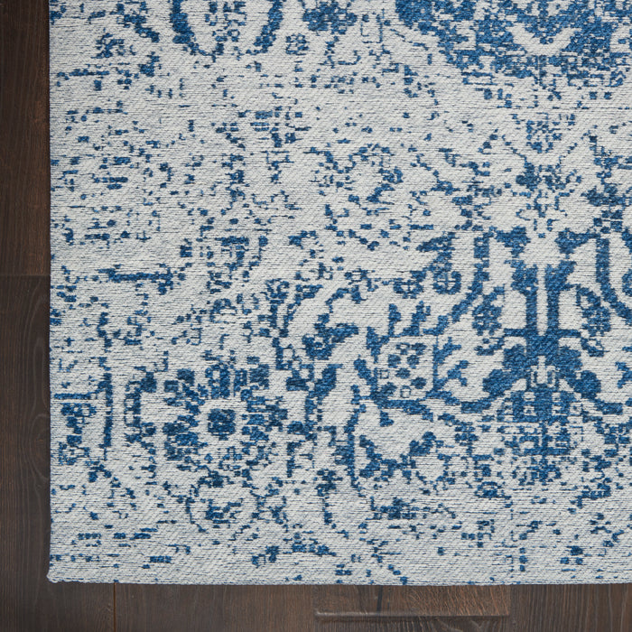 Damask Blue Polyester BLUE