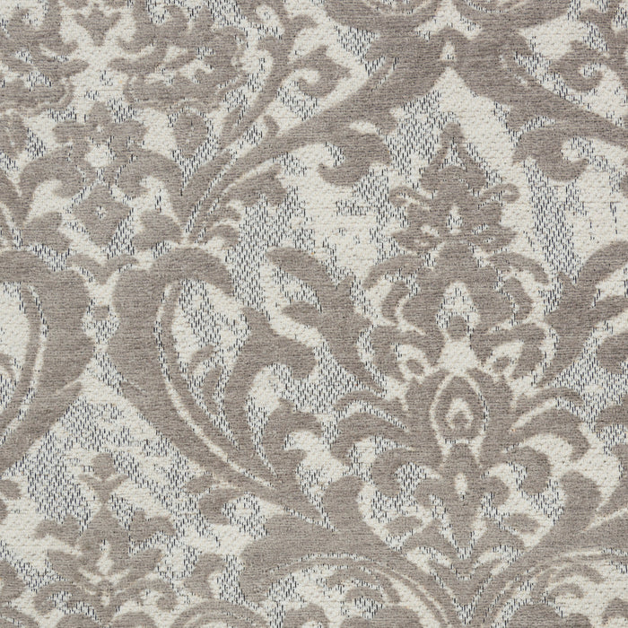 Damask Polyester Ivory/Grey DAS02 IVGRY