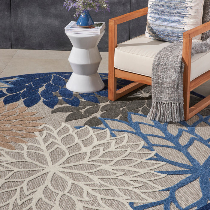 Aloha Polypropylene ALH05 Blue / Multicolor Area Rug BLMTC