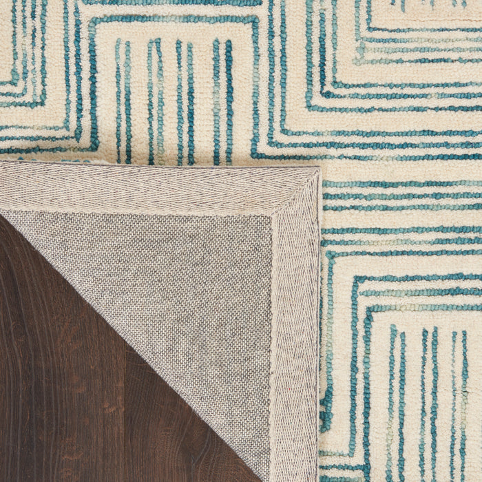 Interlock Wool Ivory / Turquoise IVTUR