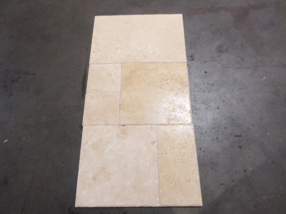 Imperial Platinum (Super Light) Cross Cut Travertine Pattern - Various Sizes Chiseled & Brushed