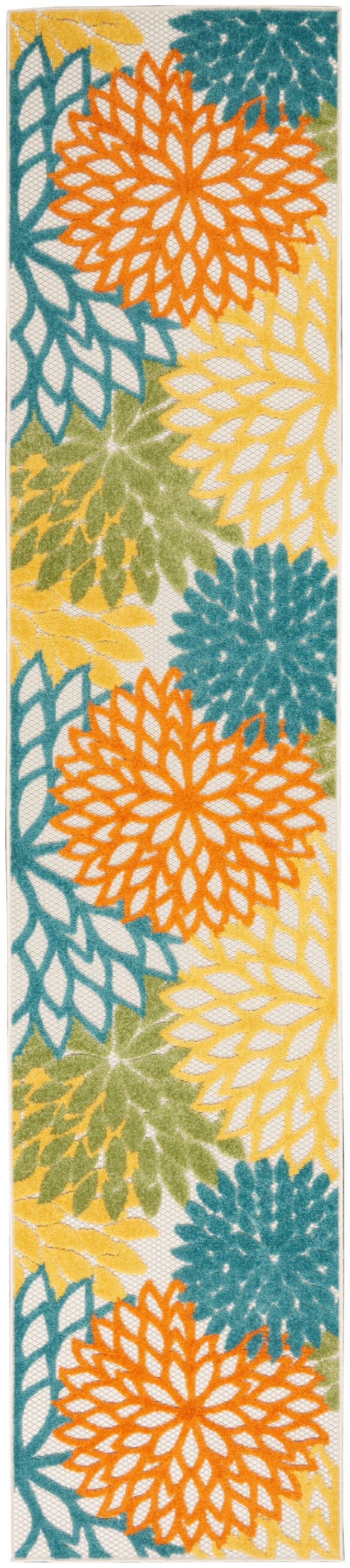 Nourison Aloha ALH05 Turquoise Multicolor 12 Ft Runner Area Rug — Stone ...