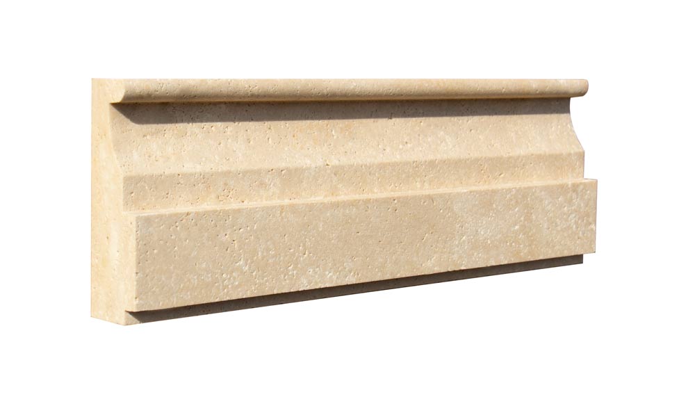 Ivory Honed Travertine Molding - 4" x 12" Colosseo Molding