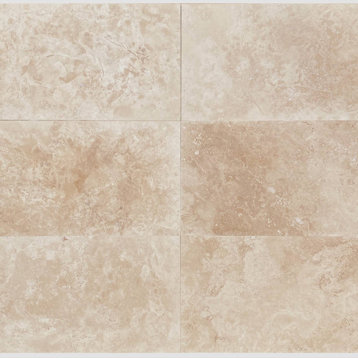 Ivory Cross Cut Filled & Honed Travertine Tile - 12" x 12"