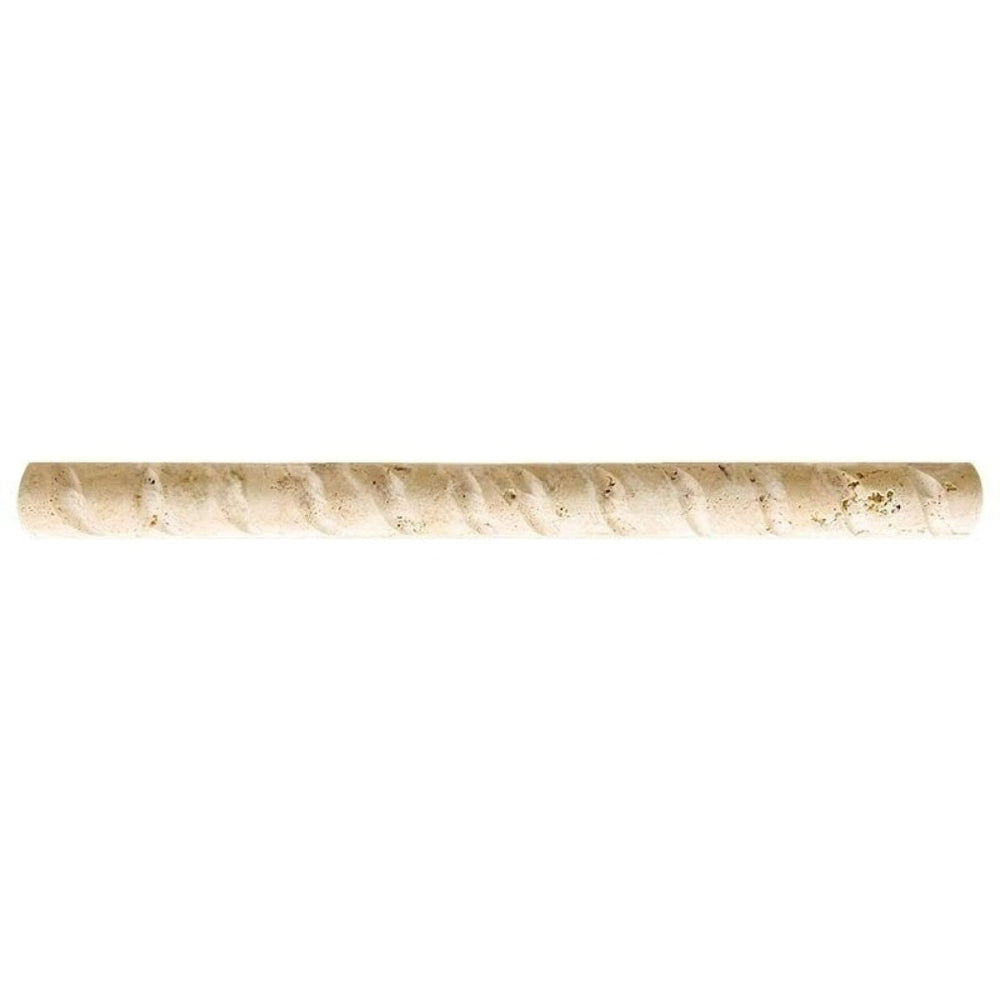 Ivory Travertine Liner - 1" x 12" Rope Honed