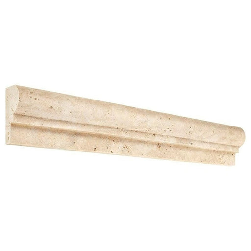 Ivory Travertine Liner - 2" x 12" F1 Chair Rail Unfilled & Honed