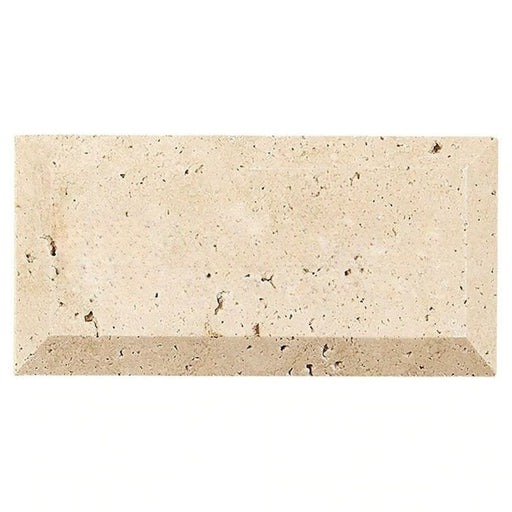 Ivory Beveled Travertine Tile - Unfilled & Honed