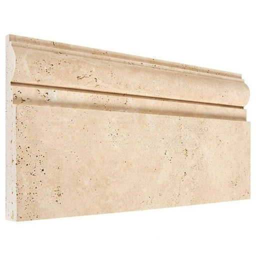 vory Travertine Baseboard - 6" x 12" Unfilled & Honed