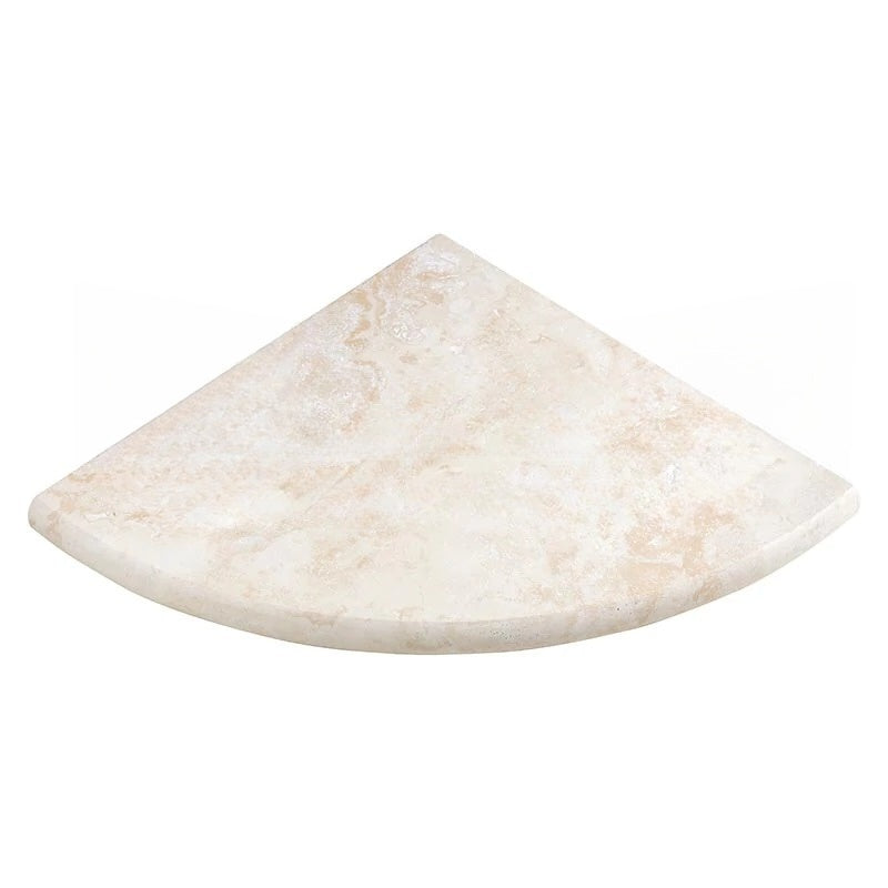 Ivory Travertine Corner Shelf - Filled & Honed (Both Sides)