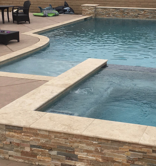 Ivory Coping Pool Ivory Cross Cut Unfilled & Honed Travertine Bullnose Pool Coping ...