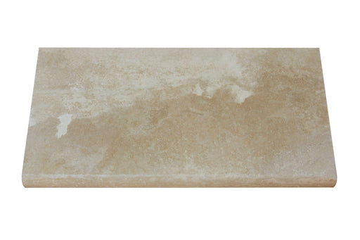 Ivory Unfilled & Honed Travertine Pool Coping - 12" x 12" x 5 CM