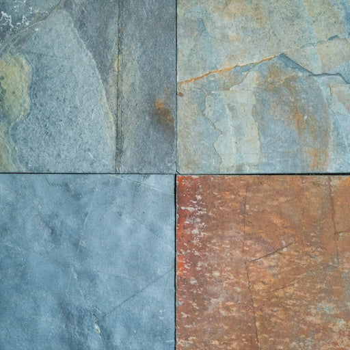 Jak Slate Tile - 16" x 16" x 3/8" - 1/2" Natural Cleft Face, Gauged Back