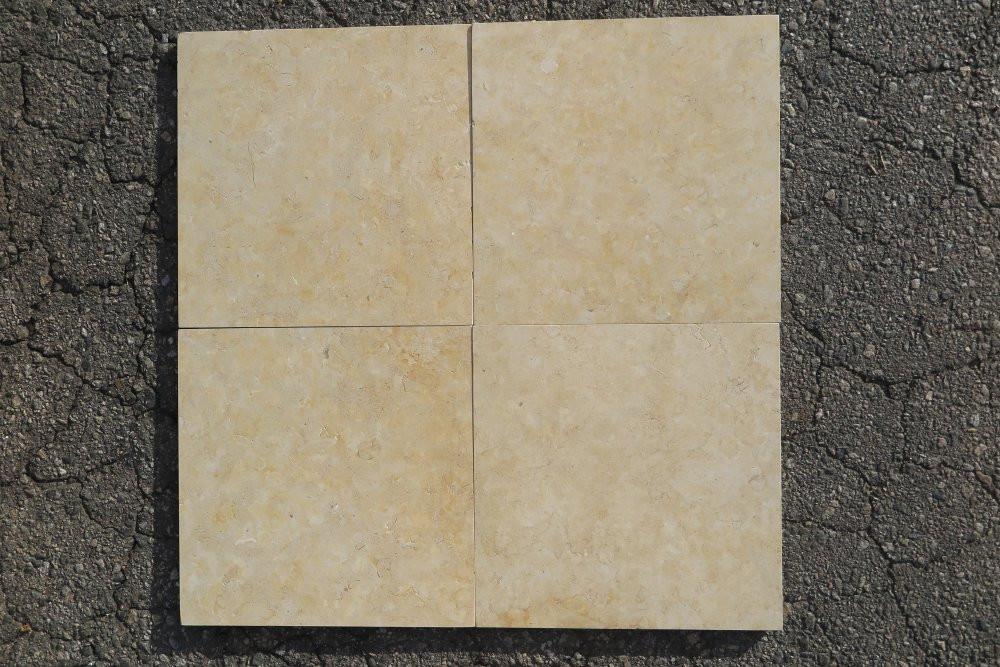 Honed Jerusalem Gold Limestone Tile - 12" x 12" x 3/8"