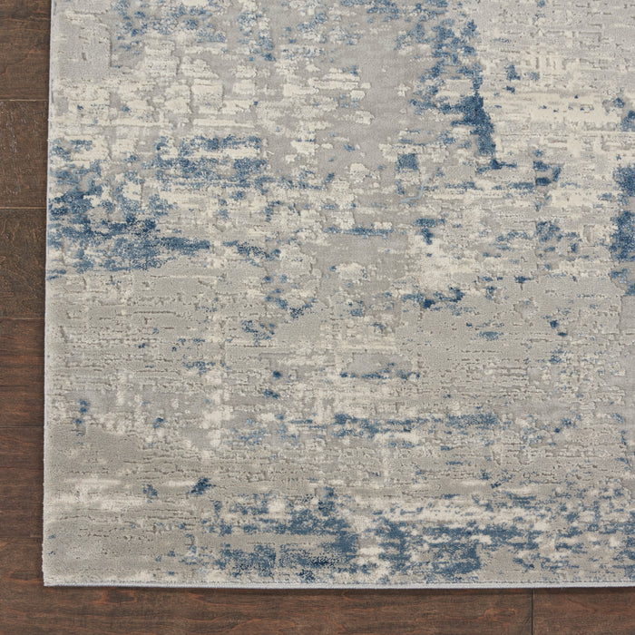 Rustic Textures Ivory Blue Synthetic Fibers IVBLU