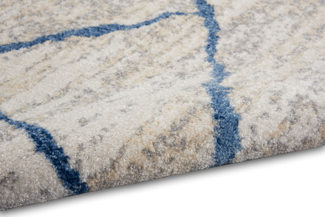 River Flow Rug Nourison River Flow RFV05 Ivory Blue 7 Ft Runner Area Rug — Stone ...