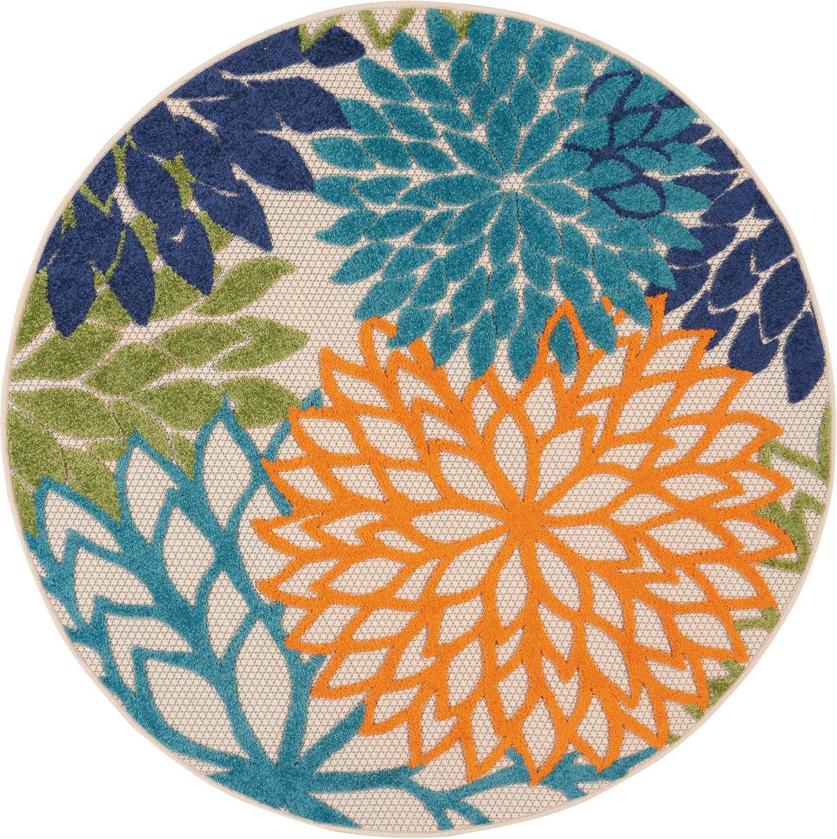 Nourison Aloha ALH05 Multicolor 4 Ft x Round Area Rug | Lowest Price ...