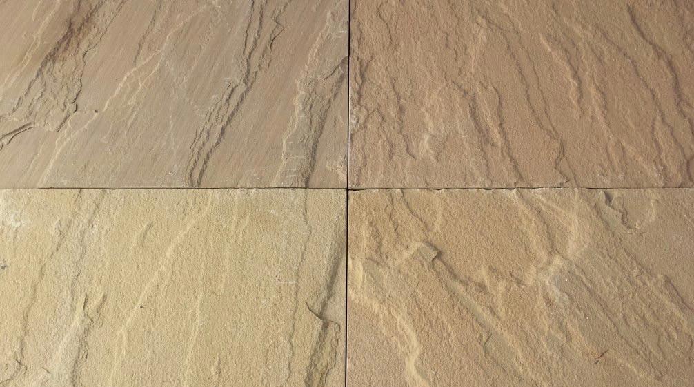 Kokomo Gold Sandstone Tile - 24" x 24" x 1/2" Natural Cleft Face, Gauged Back