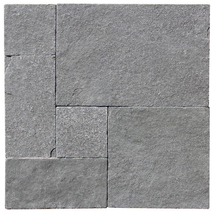 Kota Blue Tumbled Limestone French Paver Versailles Pattern