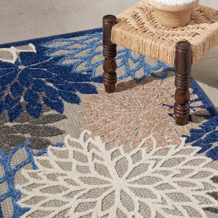 Aloha Polypropylene ALH05 Blue / Multicolor Area Rug BLMTC