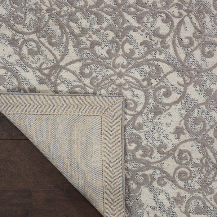 Damask Polyester Ivory/Grey IVGRY