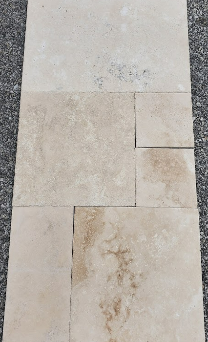 Laguna Rustica Travertine Chiseled & Brushed Versailles Pattern