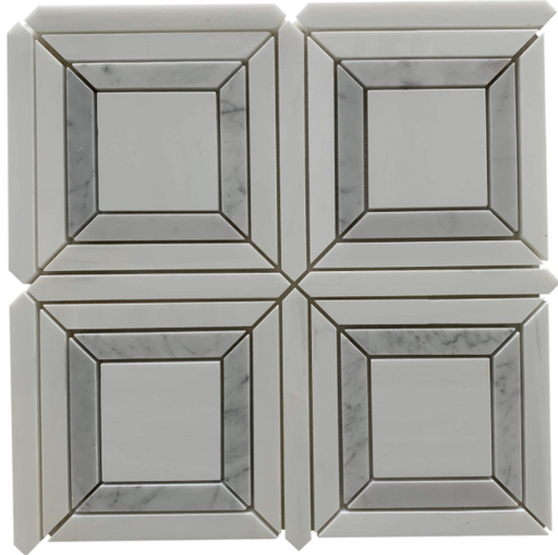 Dolomite & Carrara Polished Marble Mosaic - Lente