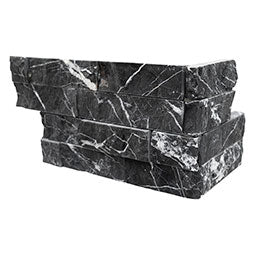 Rockmount Stacked Stone Panels Marquina Nero LPNLMMARNER618COR