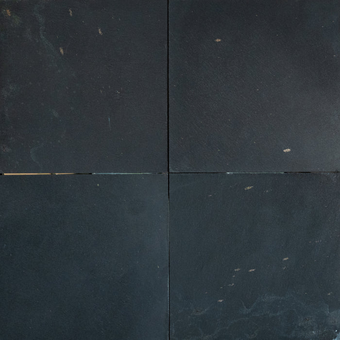 Midnight Black Slate Tile - 16" x 16" x 3/8" - 1/2" Honed