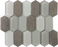 Full Sheet Sample - Metropolitan Mink Deco Picket Fence Stone & Glass Mosaic - 10.25" x 12" Honed