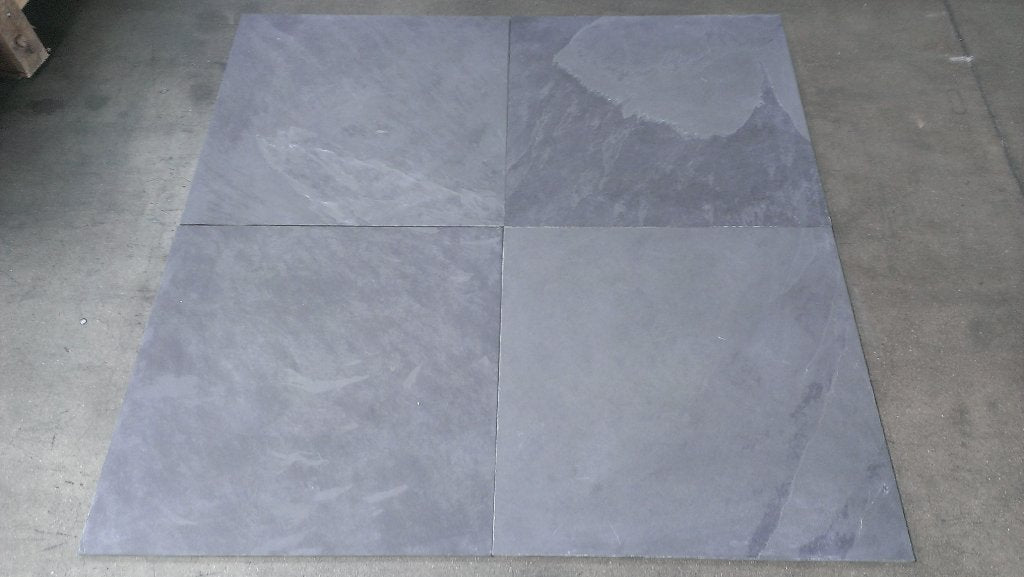 Montauk Black Slate Natural Cleft Face, Gauged Back Tile - 3" x 6" x 3/8"