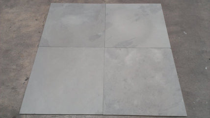 Montauk Blue Slate Natural Cleft Face, Gauged Back Tile - 4" x 4" x 3/8"