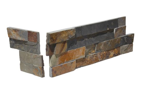 Multicolor Split Face Slate Ledgestone Corner - 6" x 18" x 6"