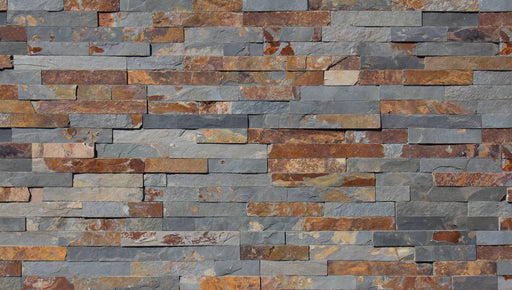 Full Ledger Sample - Multicolor Slate Ledgestone - 6" x 24" x 3/4" - 1" Split Face