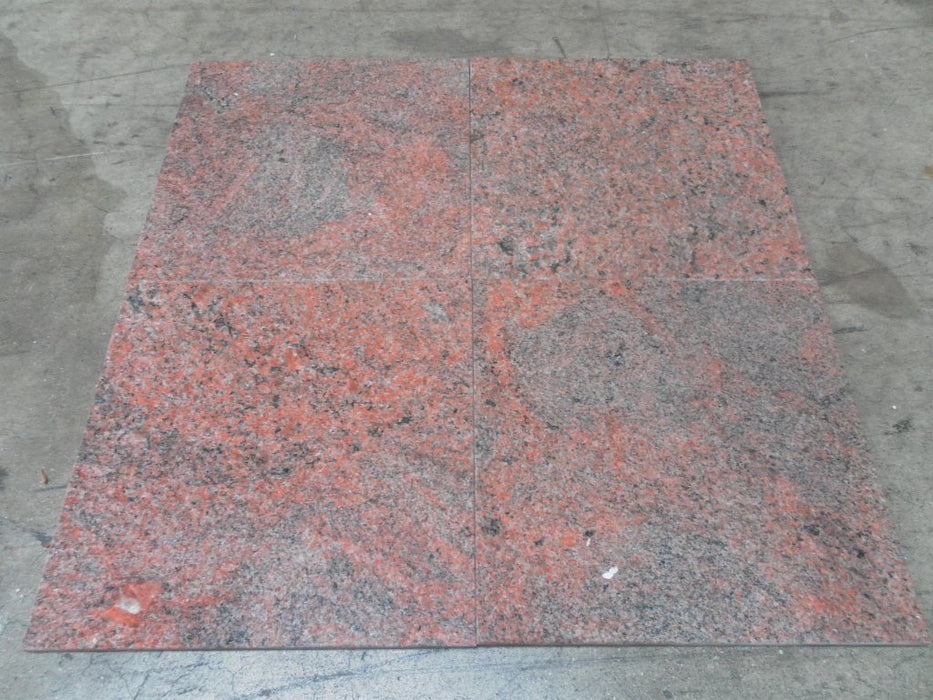 Multi Rosso Granite Tile - 12" x 12" x 5/16" Polished