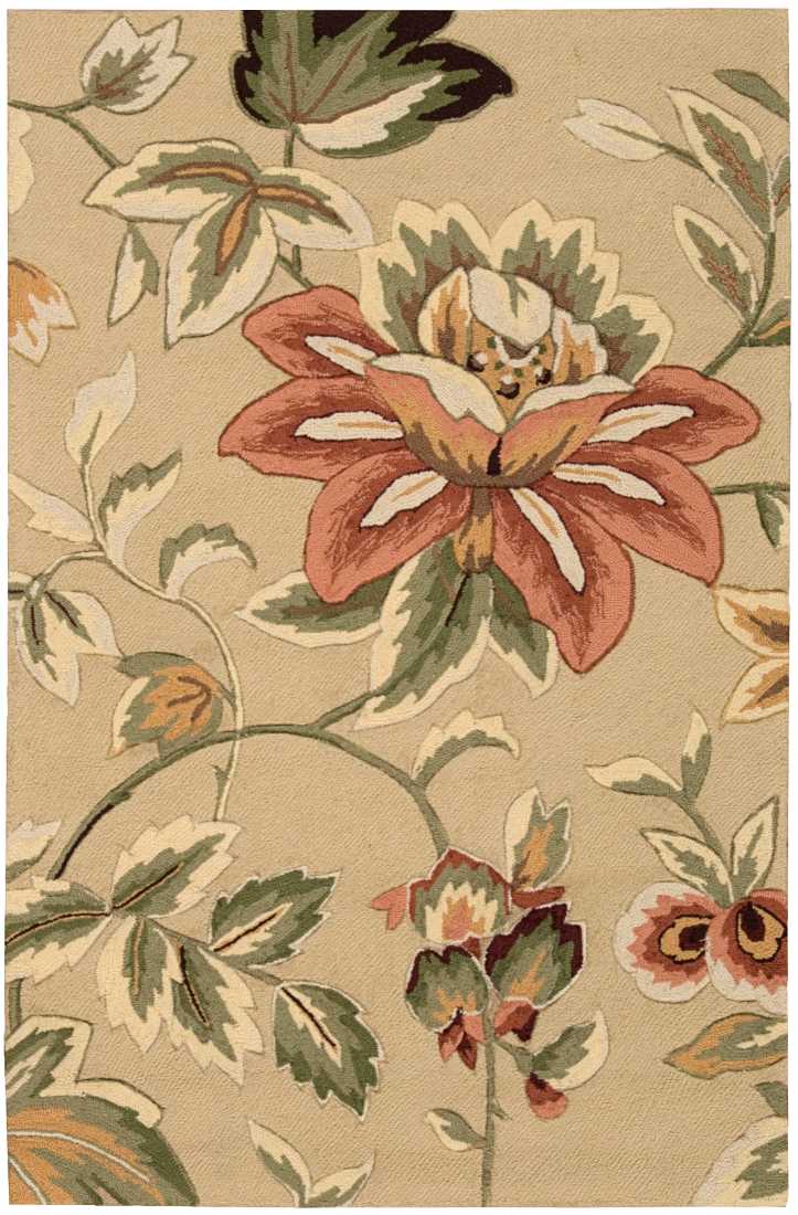 Nourison Fantasy FA11 Beige Polyester 4 Ft x 6 Ft Area Rug — Stone ...