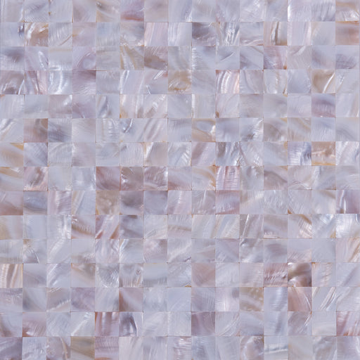 Natural Color / Pink Square Peel & Stick Mother of Pearl Polished Shell Mosaic - 3/4" x 3/4"