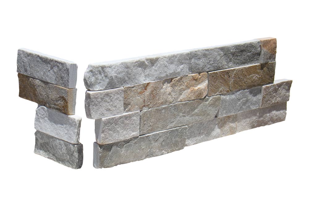 Nepal Golden Sand 4 Lines Split Face Quartzite Dog Ear Corner - 6" x 18" x 6"