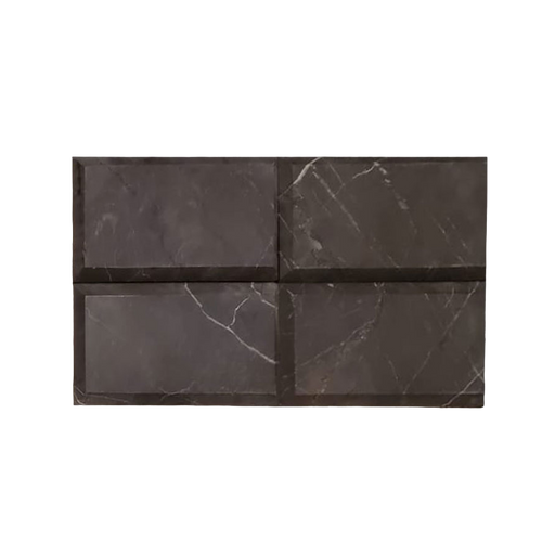 Full Tile Sample - Nero Marquina Beveled Marble Tile - 3" x 6" x 3/8" Honed