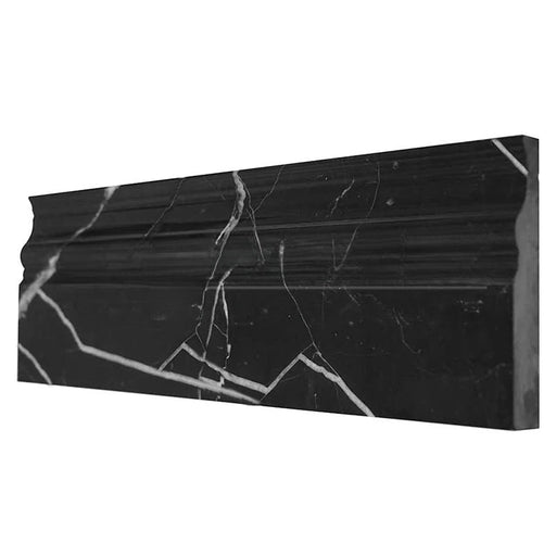 Nero Marquina Marble Baseboard - 4 3/4" X 12" Honed