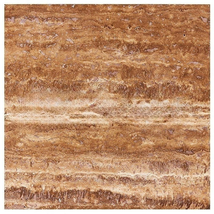 Full Tile Sample - Noche Vein Cut Travertine Tile - 18" x 18" x 1/2" Filled & Honed