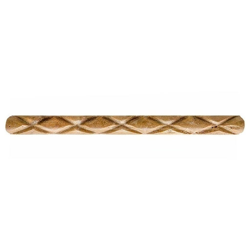 Noche Travertine Liner - 1" x 12" Diamond Rope Unfilled & Honed