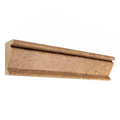 Noche Travertine Molding - 2 1/2" x 12" Crown (Mercer) Molding Unfilled & Honed