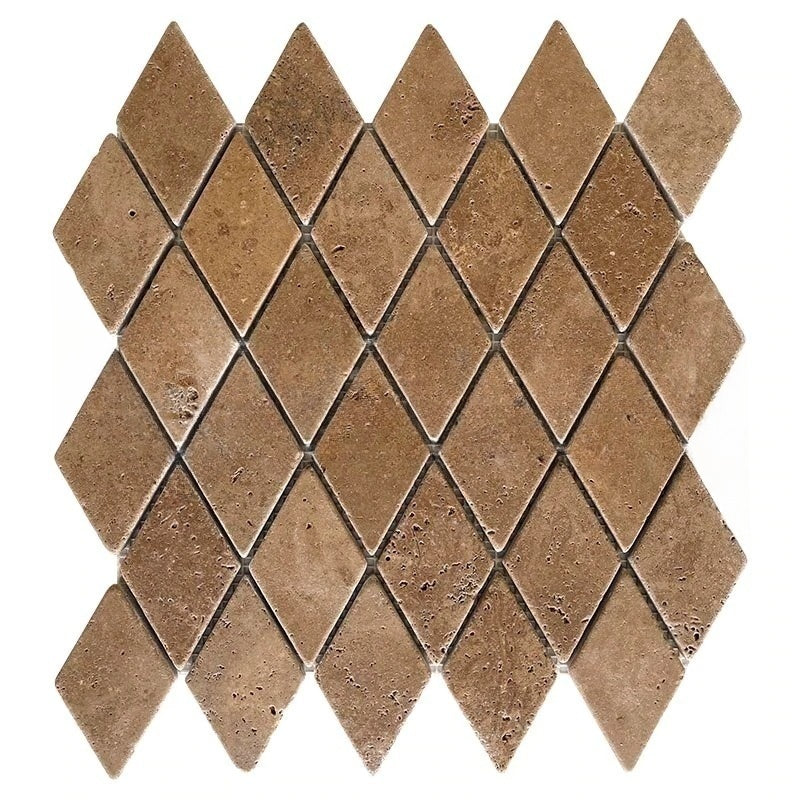 Noche Travertine Mosaic - 2" x 4" Diamond Tumbled