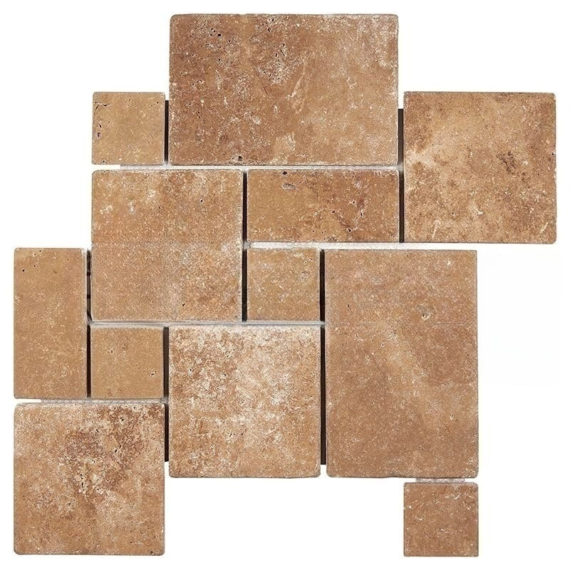 Noche Travertine Mosaic - Opus Mini Pattern | Stone & Tile Shoppe