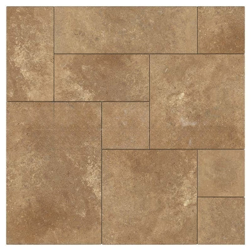 Noche Cross Cut Filled & Honed Travertine Versailles Pattern