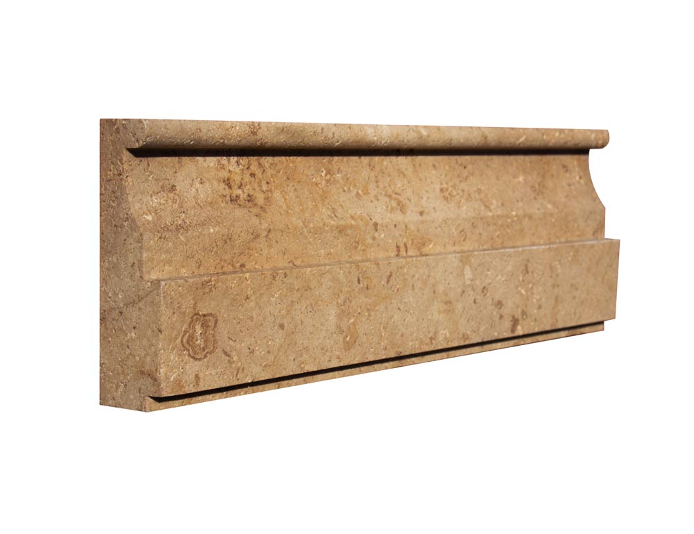 Noche Unfilled & Honed Travertine Molding - 4" x 12" Colosseo Molding