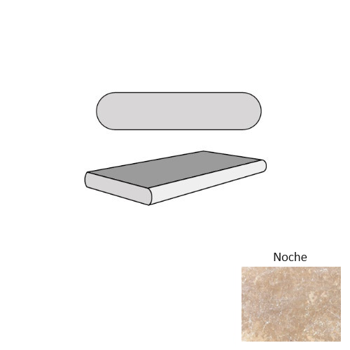Noche Unfilled & Honed Travertine Double Sided Pool Coping - 12" x 24" x 5 CM