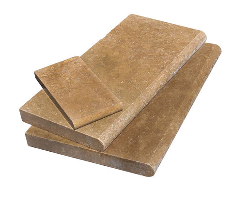 Noche Unfilled & Honed Travertine Pool Coping - 12" x 12" x 5 CM